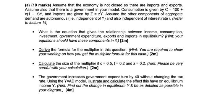 Solved 1A. PLEASE DERIVE THE EXPENDITURE MULTIPLIER, given