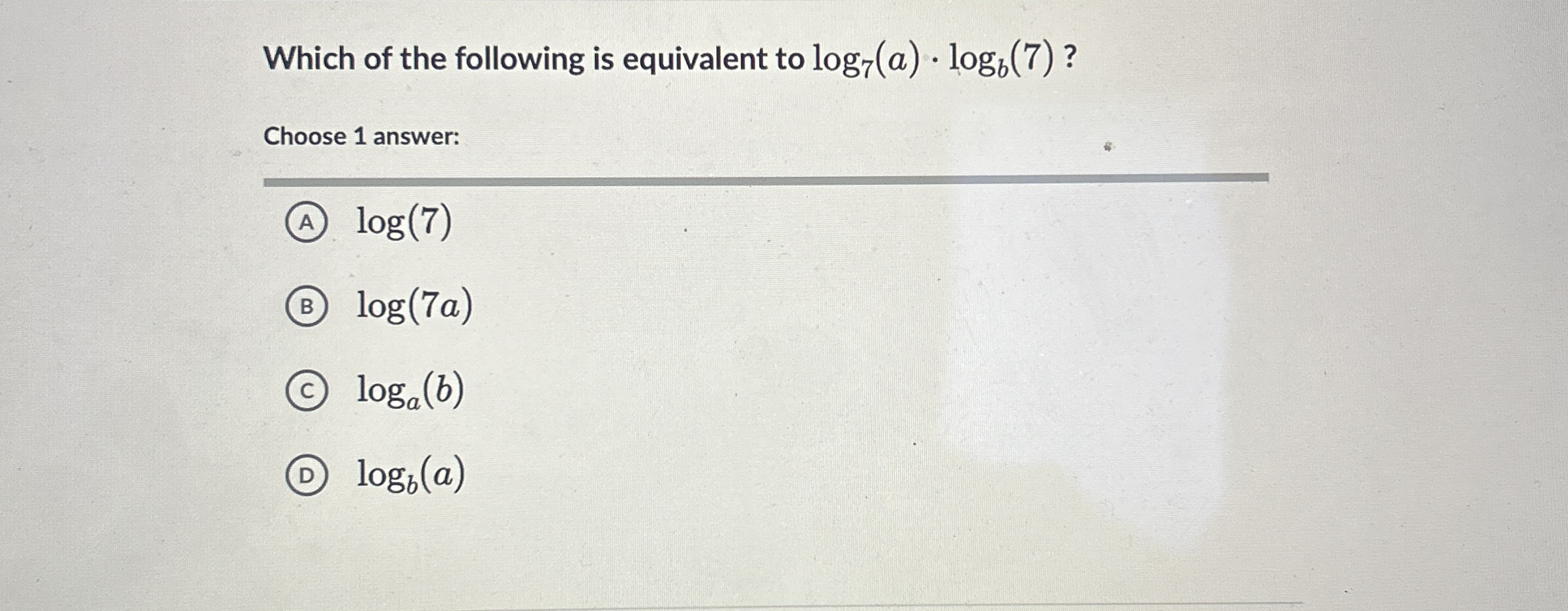 Solved Which of the following is equivalent to | Chegg.com