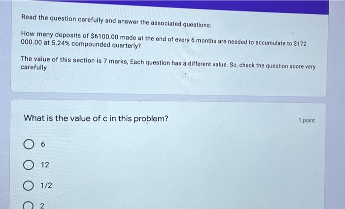 Solved Read the question carefully and answer the associated | Chegg.com