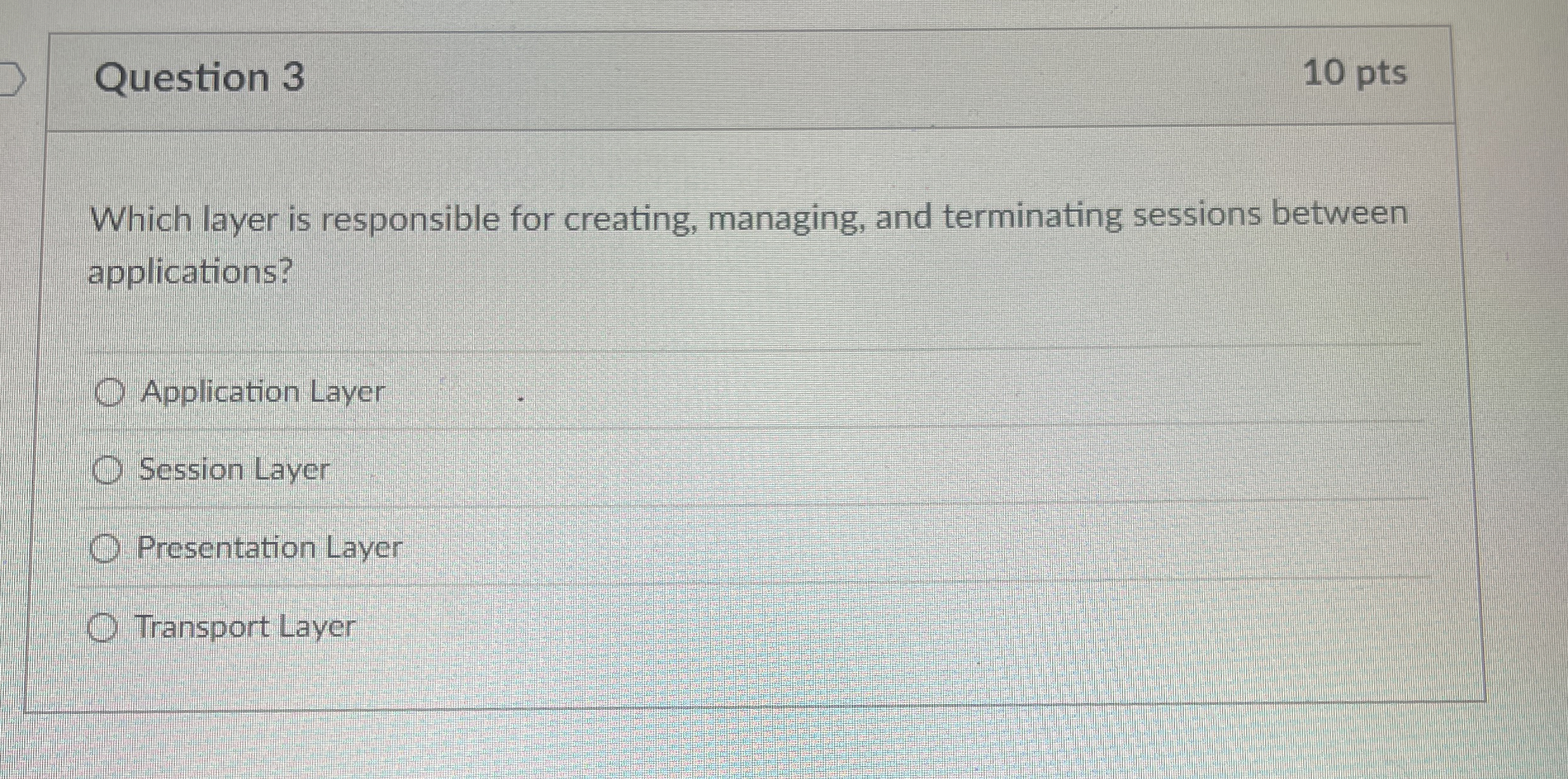Solved Question 3Which layer is responsible for creating, | Chegg.com