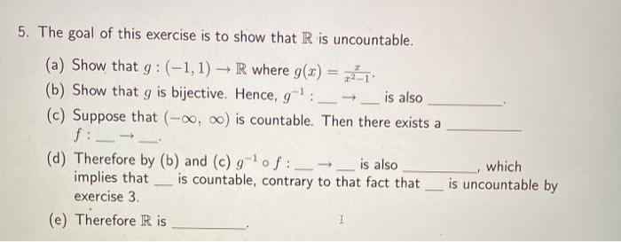 Solved 5. The goal of this exercise is to show that R is | Chegg.com