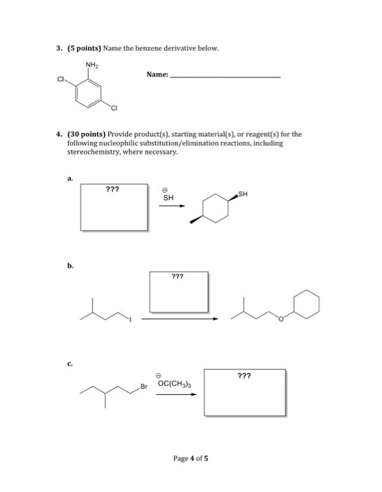 Solved 3 5 Points Name The Benzene Derivative Below NH Chegg
