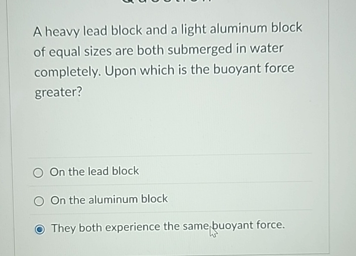 Lead Block Science Class Solved A heavy lead block and a light aluminum block of | Chegg.com