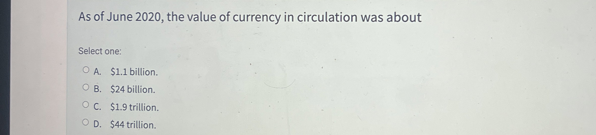 Solved As of June 2020, ﻿the value of currency in | Chegg.com