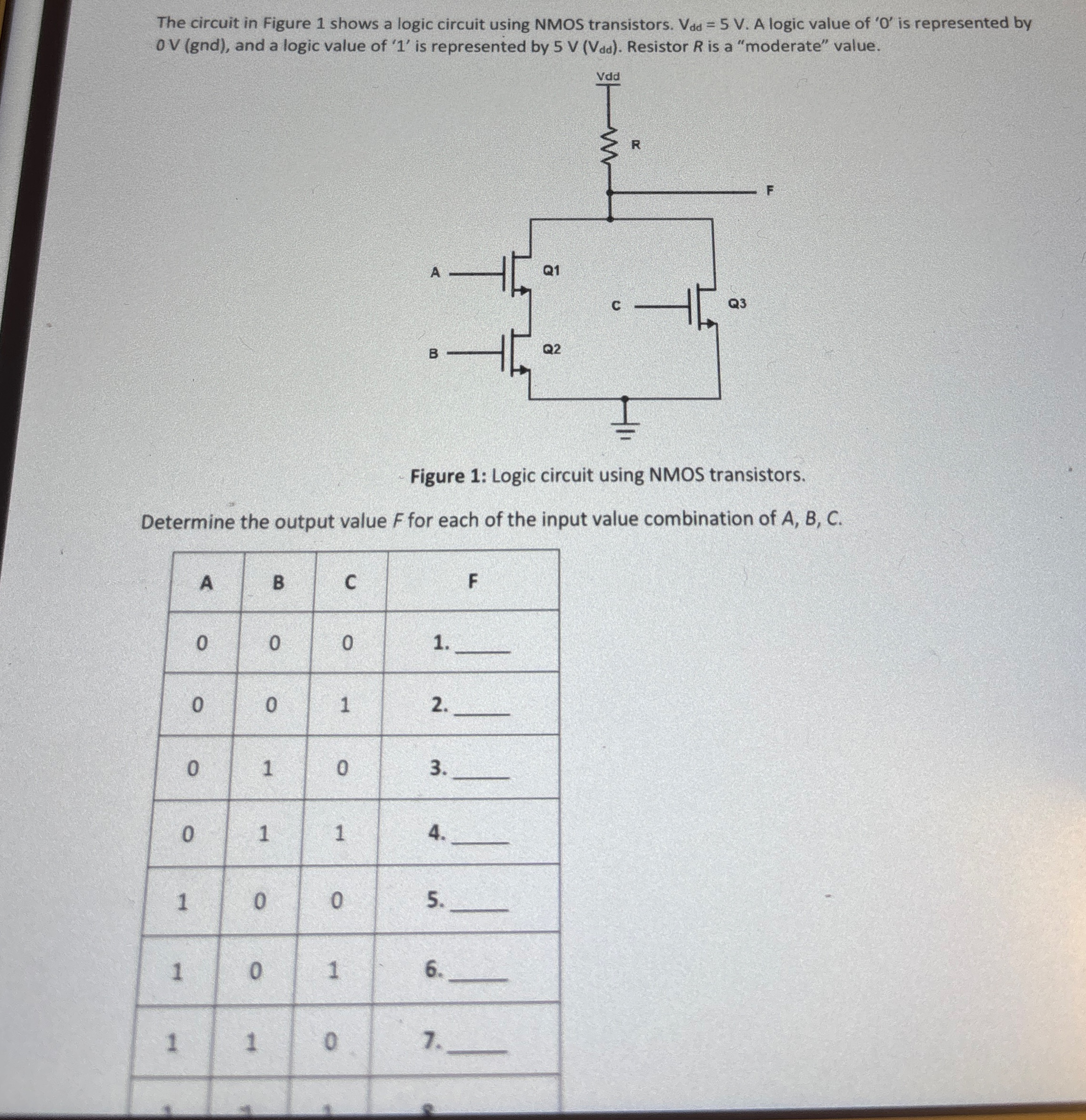 Solved The circuit in Figure 1 ﻿shows a logic circuit using | Chegg.com