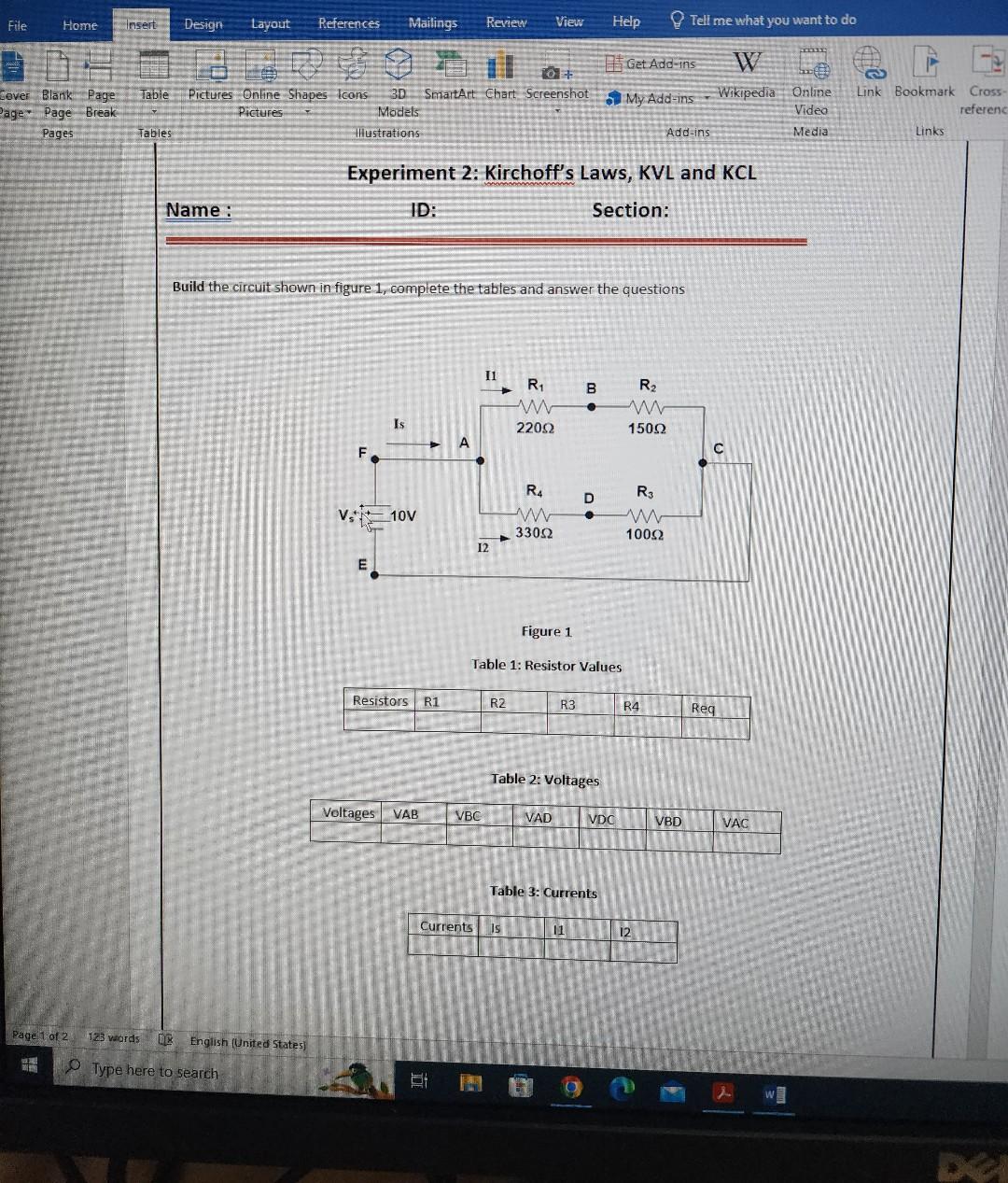 Solved Build The Circuit Shown In Figure 1 , Complete The | Chegg.com