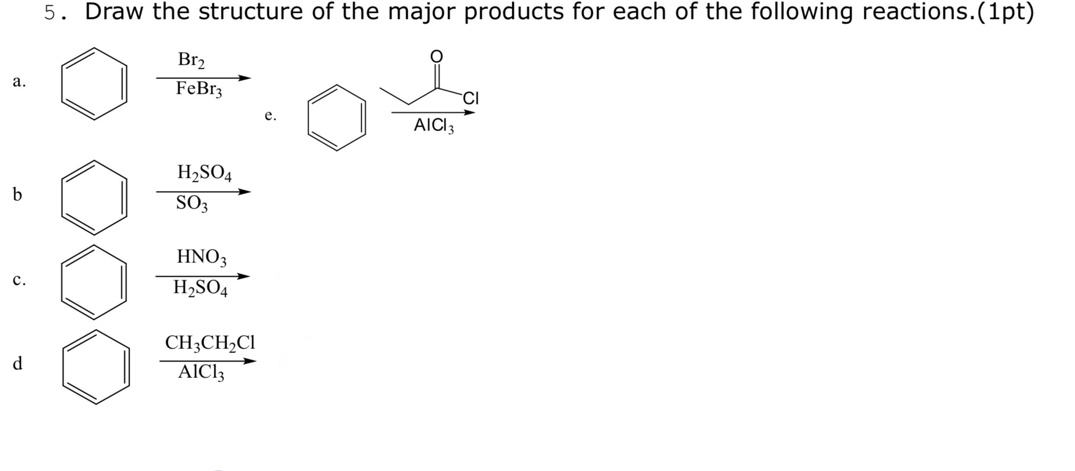 Solved Draw the structure of the major products for each of | Chegg.com