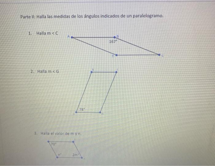 Solved Parte Ii Halla Las Medidas De Los Angulos Indicad Chegg Com