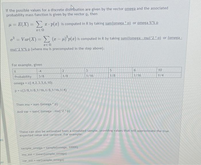 Solved A discrete distribution for X is given by the | Chegg.com