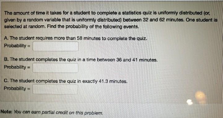 Solved The amount of time it takes for a student to complete | Chegg.com