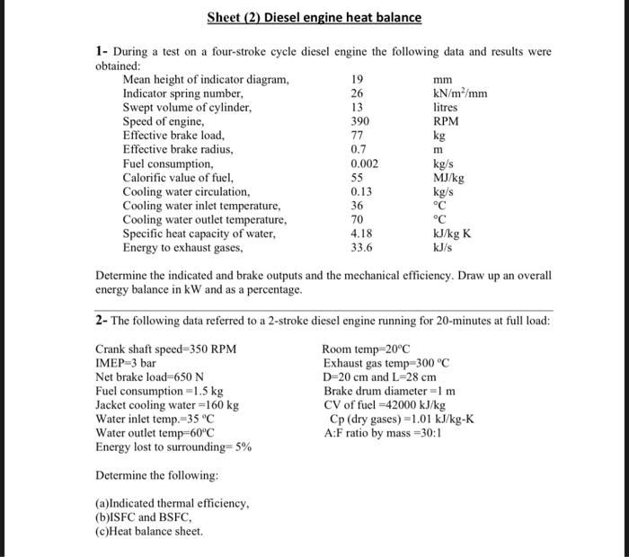 Diesel Engine Heat Rate