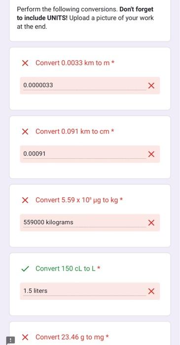 Solved Perform The Following Conversions. Don't Forget To | Chegg.com