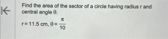 how to find the radius of a circle with sector area