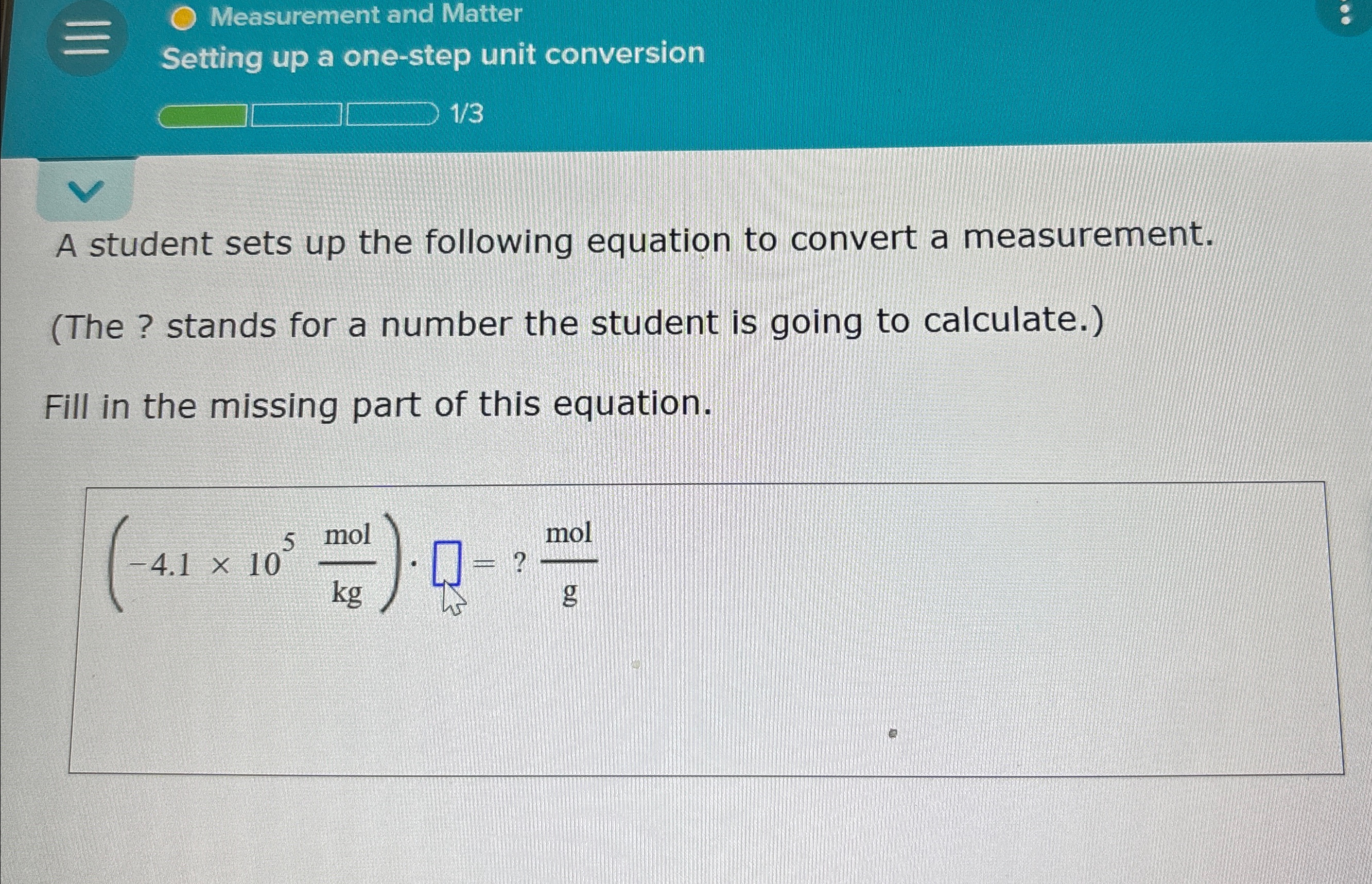Solved Measurement and MatterSetting up a one-step unit | Chegg.com