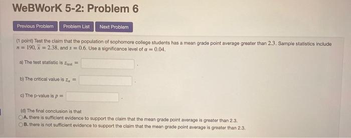 Solved WeBWork 5-2: Problem 6 Previous Problem Problem List | Chegg.com