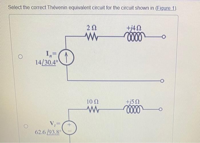 Solved Select the correct Thévenin equivalent circuit for | Chegg.com