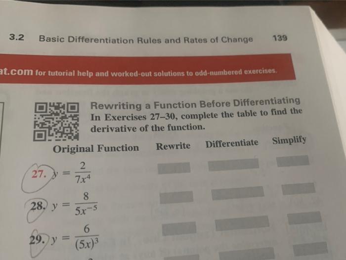 Solved 3.2 Basic Differentiation Rules and Rates of Change | Chegg.com