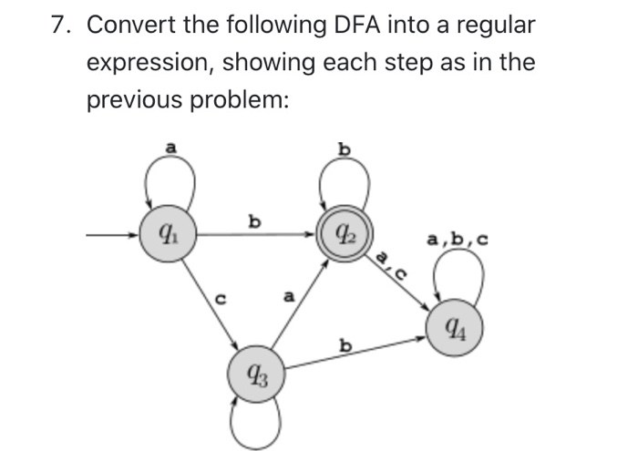 Solved 7. Convert The Following DFA Into A Regular | Chegg.com