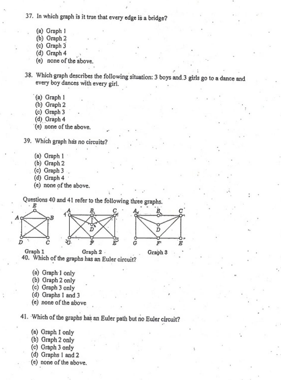 Solved 37. In which graph is it true that every edge is a | Chegg.com