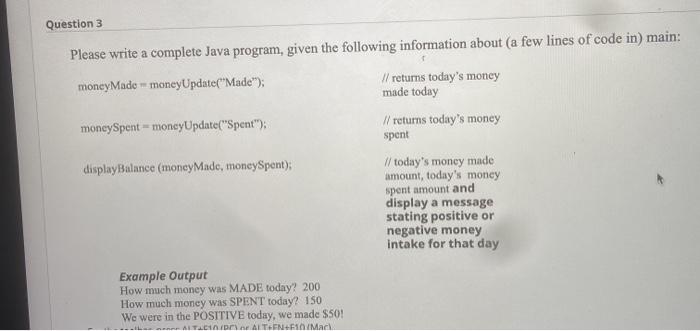 Solved Question 3 Please write a complete Java program, | Chegg.com
