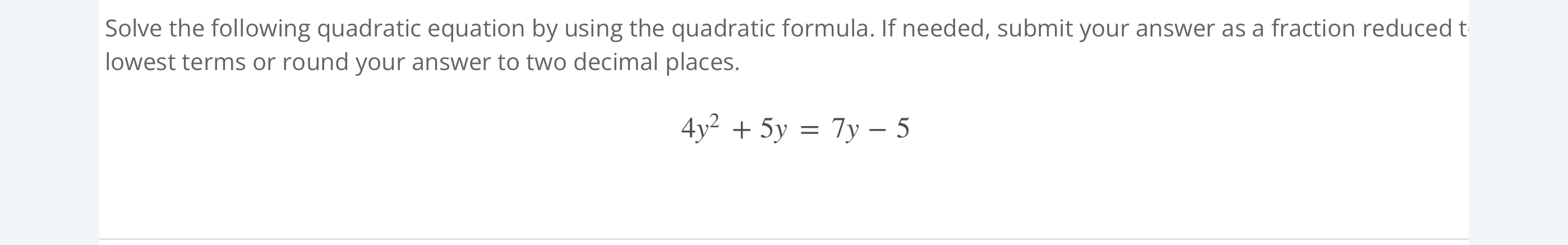 Solved Solve the following quadratic equation by using the | Chegg.com