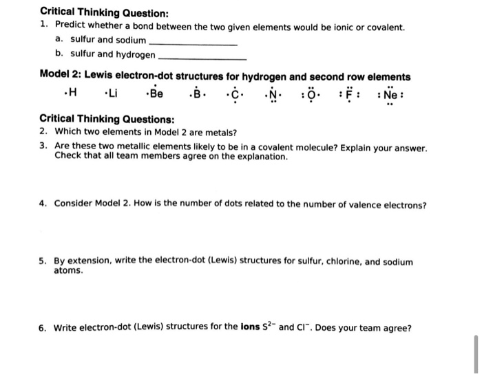 Solved Critical Thinking Question: 1. Predict whether a bond | Chegg.com