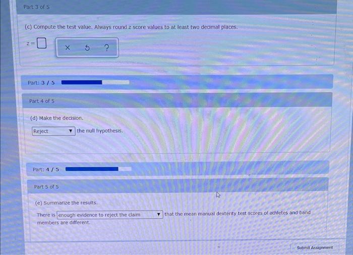 Solved Manual Dexterity Differences A researcher wishes to