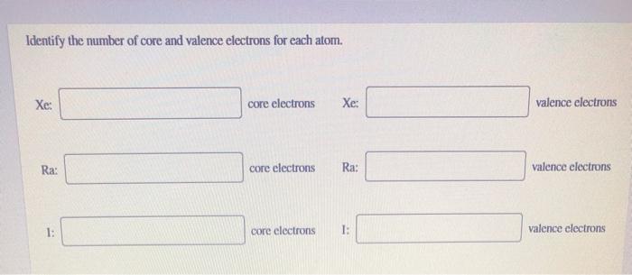 Valence electrons xe Valence Electrons