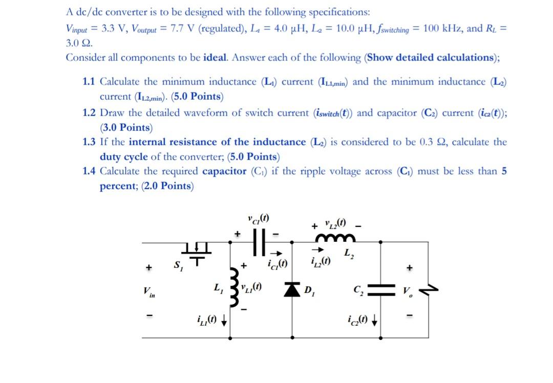 Solved A dc/dc converter is to be designed with the | Chegg.com