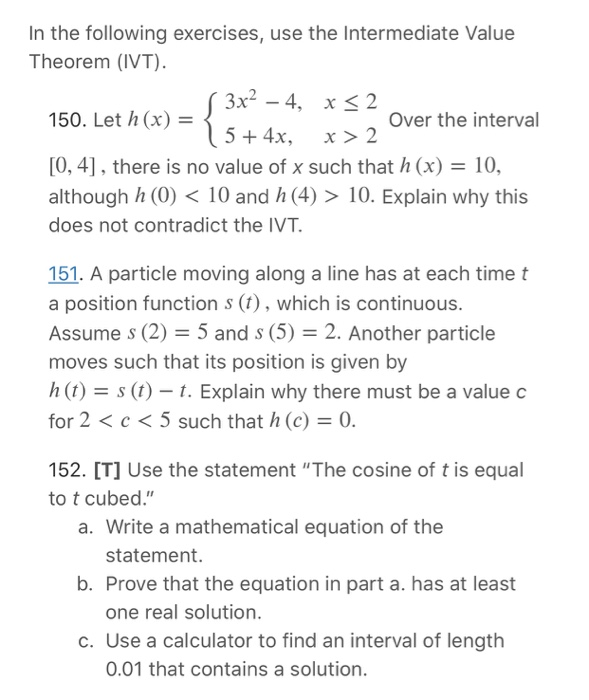 Solved In The Following Exercises Use The Intermediate V Chegg Com