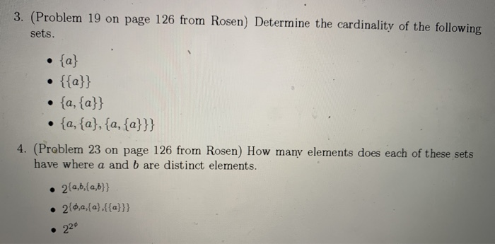 Solved 3. (Problem 19 on page 126 from Rosen Determine the | Chegg.com