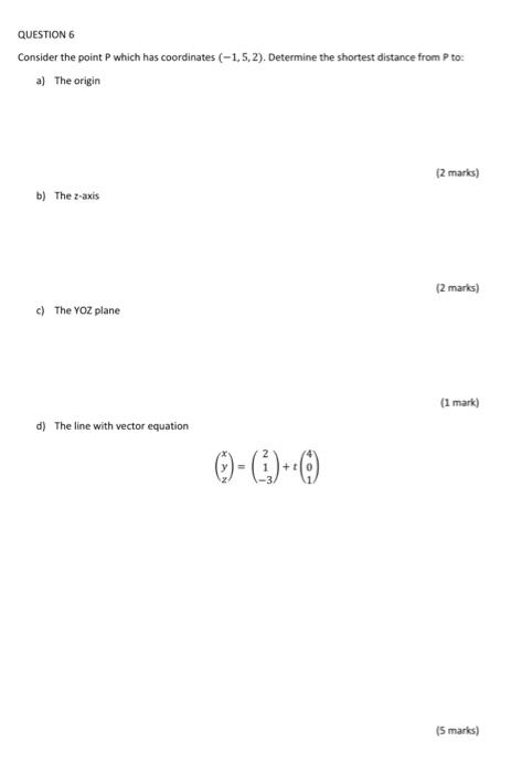Solved QUESTION 6 Consider the point which has coordinates | Chegg.com