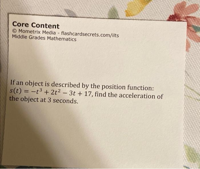 Solved Core Content Mometrix Media