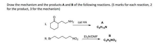 Solved Draw the mechanism and the products A and B of the | Chegg.com