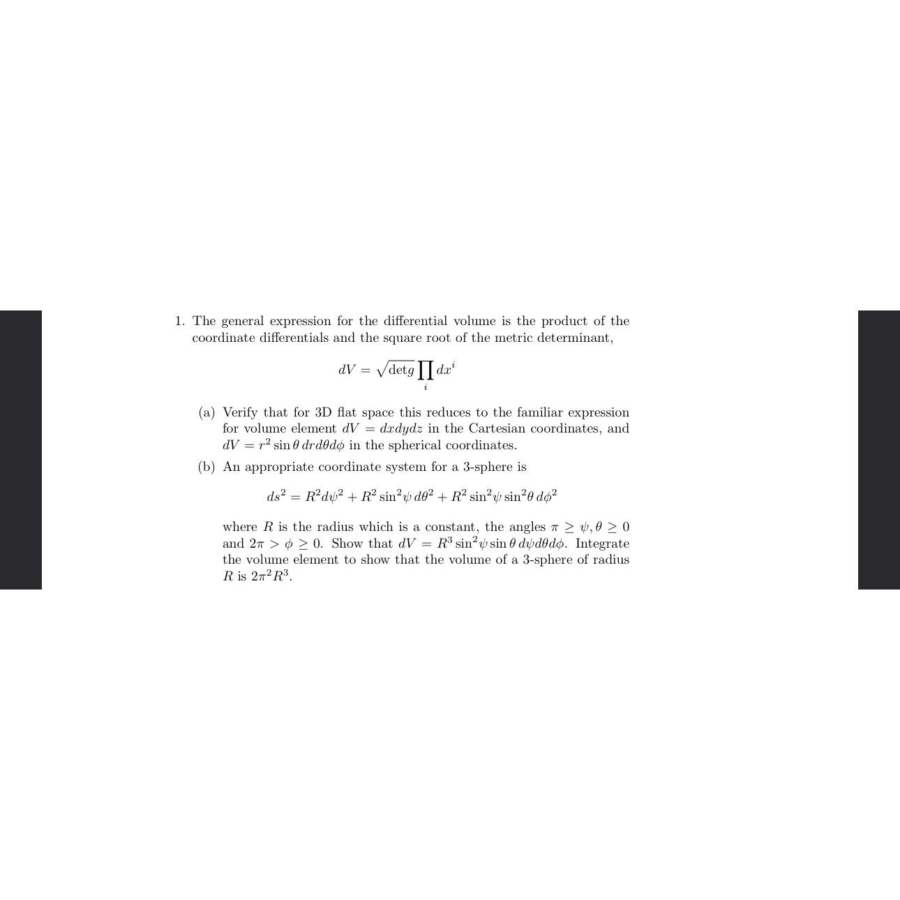 Solved The general expression for the differential volume is | Chegg.com