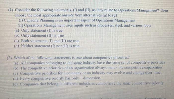 Which Statement About The Operation Of A Corporation Is Correct Solved (1) Consider the following statements, (I) and (II), | Chegg.com