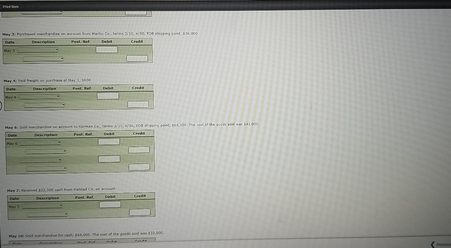 Solved Comprehensive Problem 2 Part 1 and Part 2: Palisade | Chegg.com