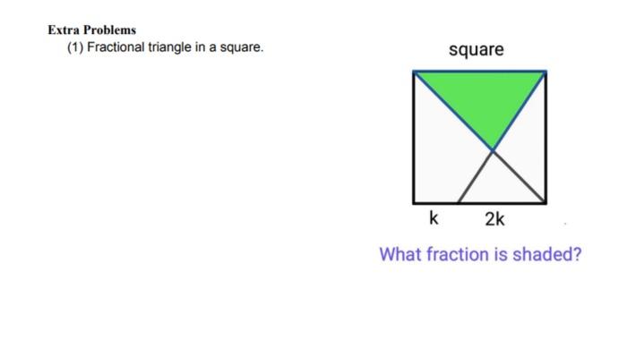 Solved Extra Problems (1) Fractional triangle in a square. | Chegg.com