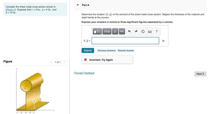 Solved Consider the sheet metal cross section shown in Part | Chegg.com