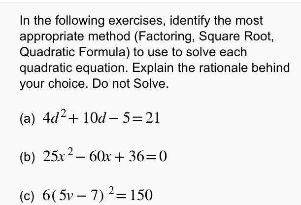 Solved In the following exercises, identify the most | Chegg.com