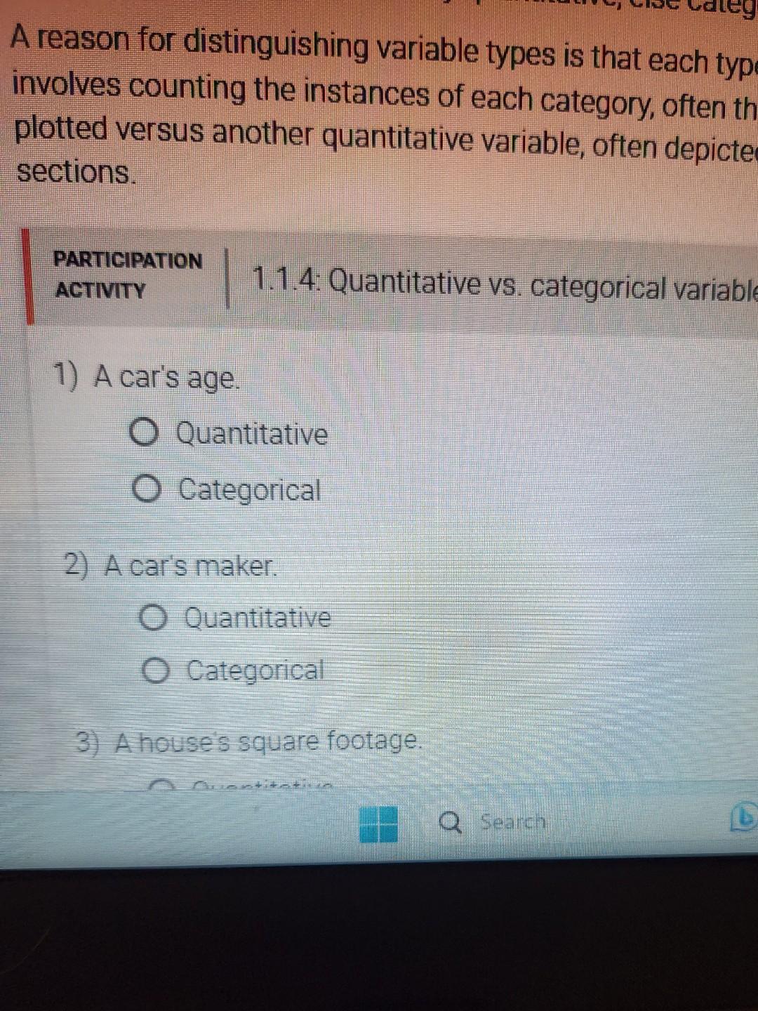 two types of categorical variables
