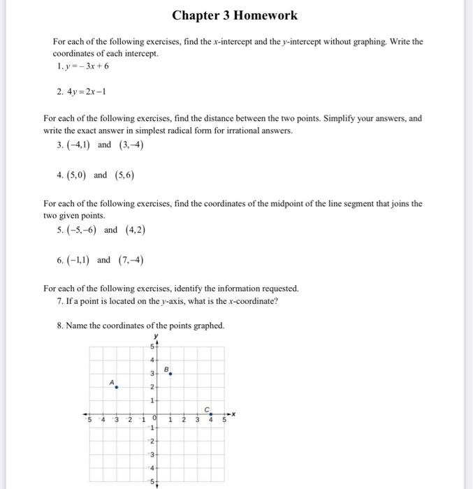 Solved Chapter 3 Homework For each of the following | Chegg.com