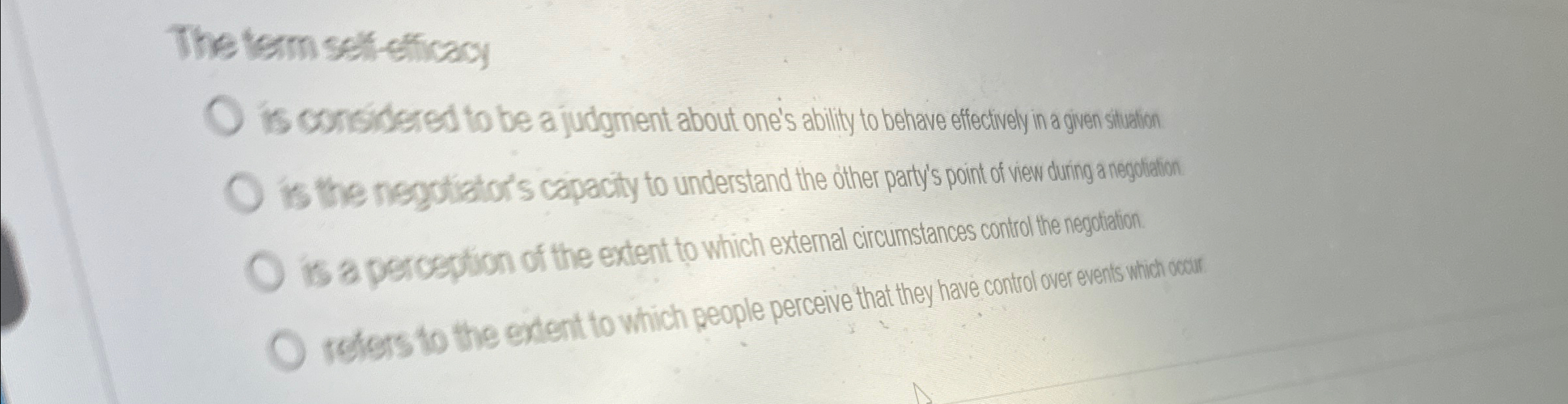 Solved The term self-eficacyis considered to be a judgment | Chegg.com