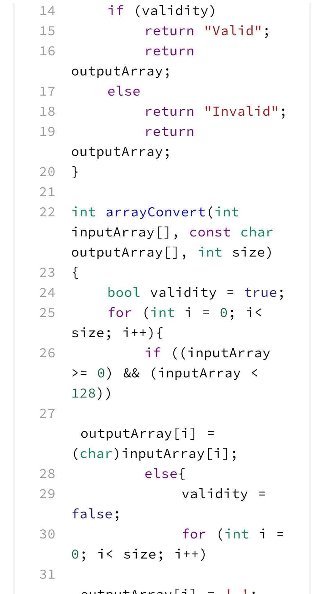 error assignment of function c