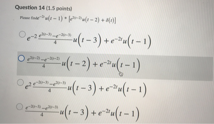 Solved Question 14 (1.5 points) Please finde “24 u(1 - 1) * | Chegg.com