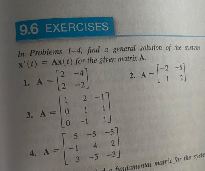 Solved In Problems 1-4, find a general solution of the | Chegg.com