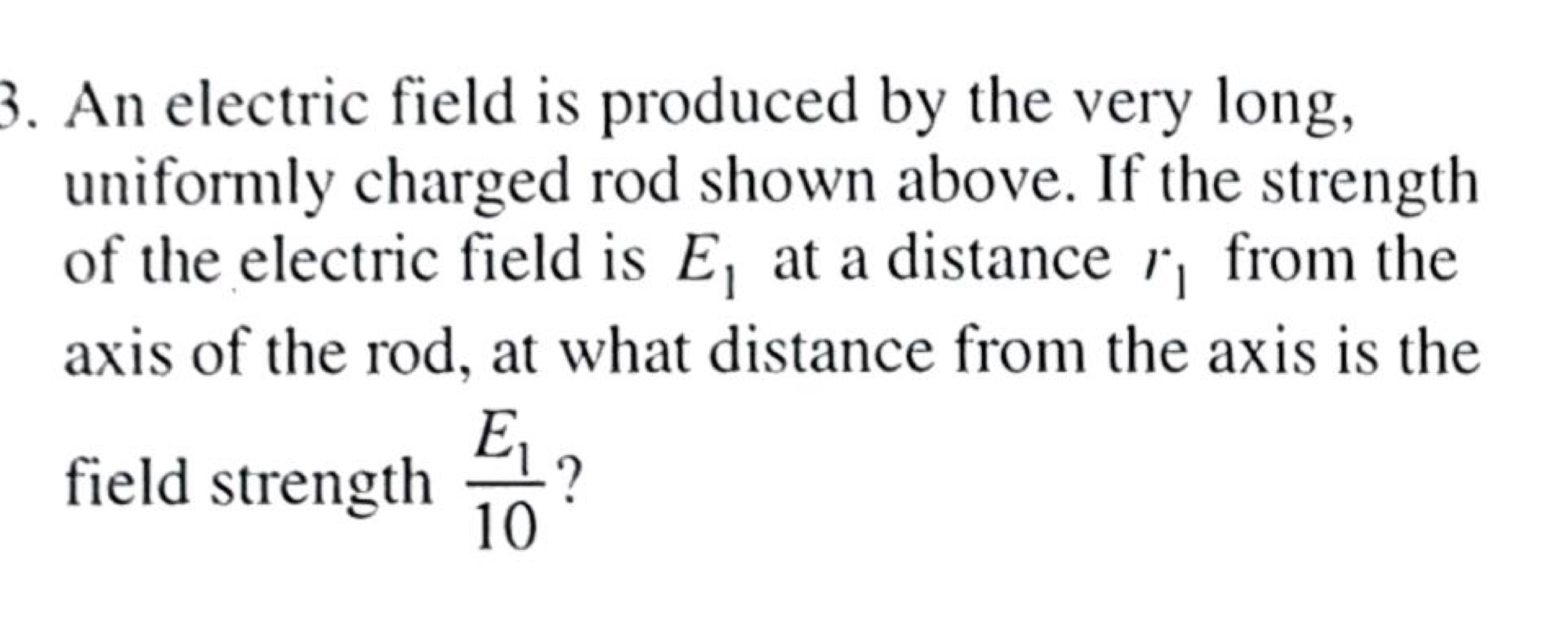 Solved An electric field is produced by the very long, | Chegg.com