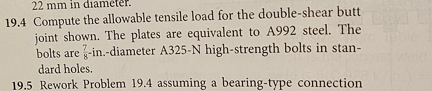Solved 19.4 ﻿Compute the allowable tensile load for the | Chegg.com