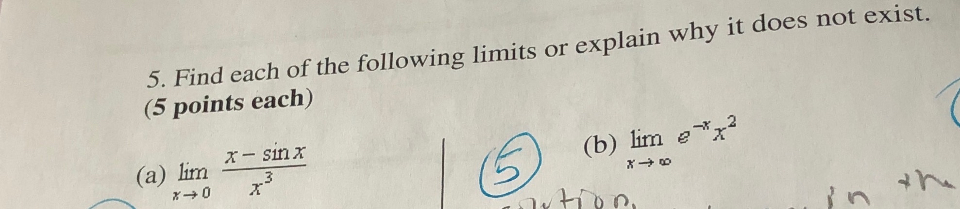 Solved Find each of the following limits or explain why it | Chegg.com