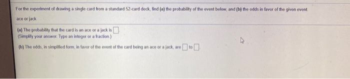 Solved For the experiment of drawing a single card from a | Chegg.com